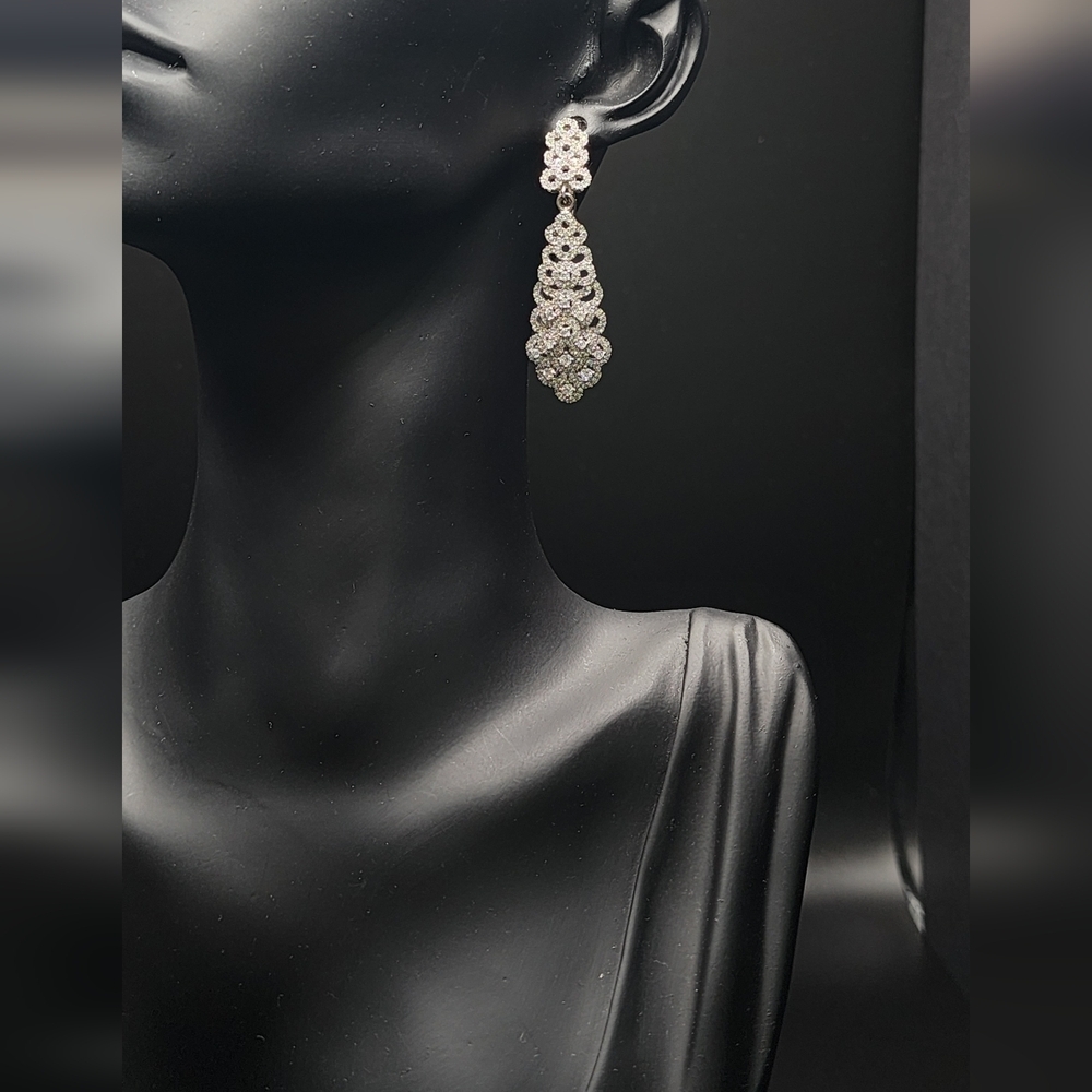 Vintage Silver 925 Drop Earrings And Ring - Picture 2 of 3